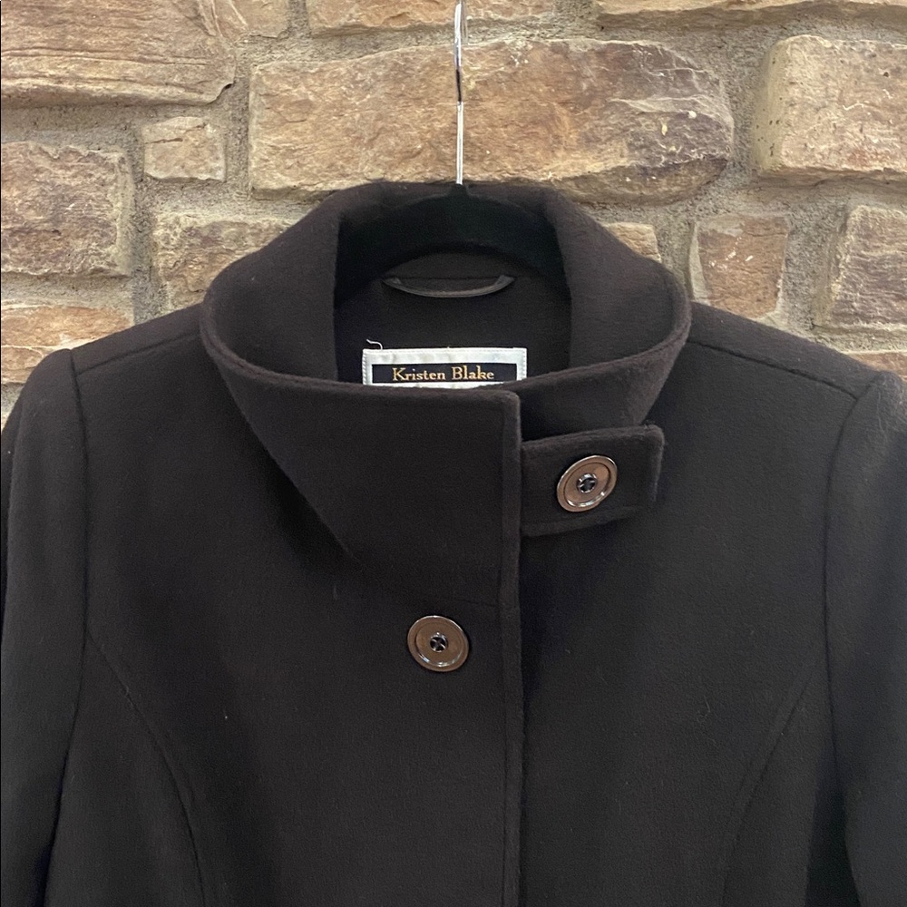 Kristen Blake Wool Elegant Black Coat. Small - Picture 4 of 12